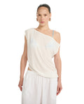Resort One Shoulder Twist Top Cover-Up-White