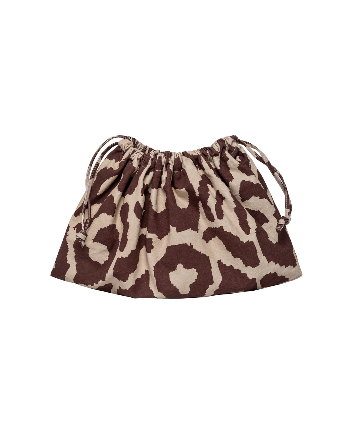 Resort Large Drawstring Beach Bag-Cream-Brown