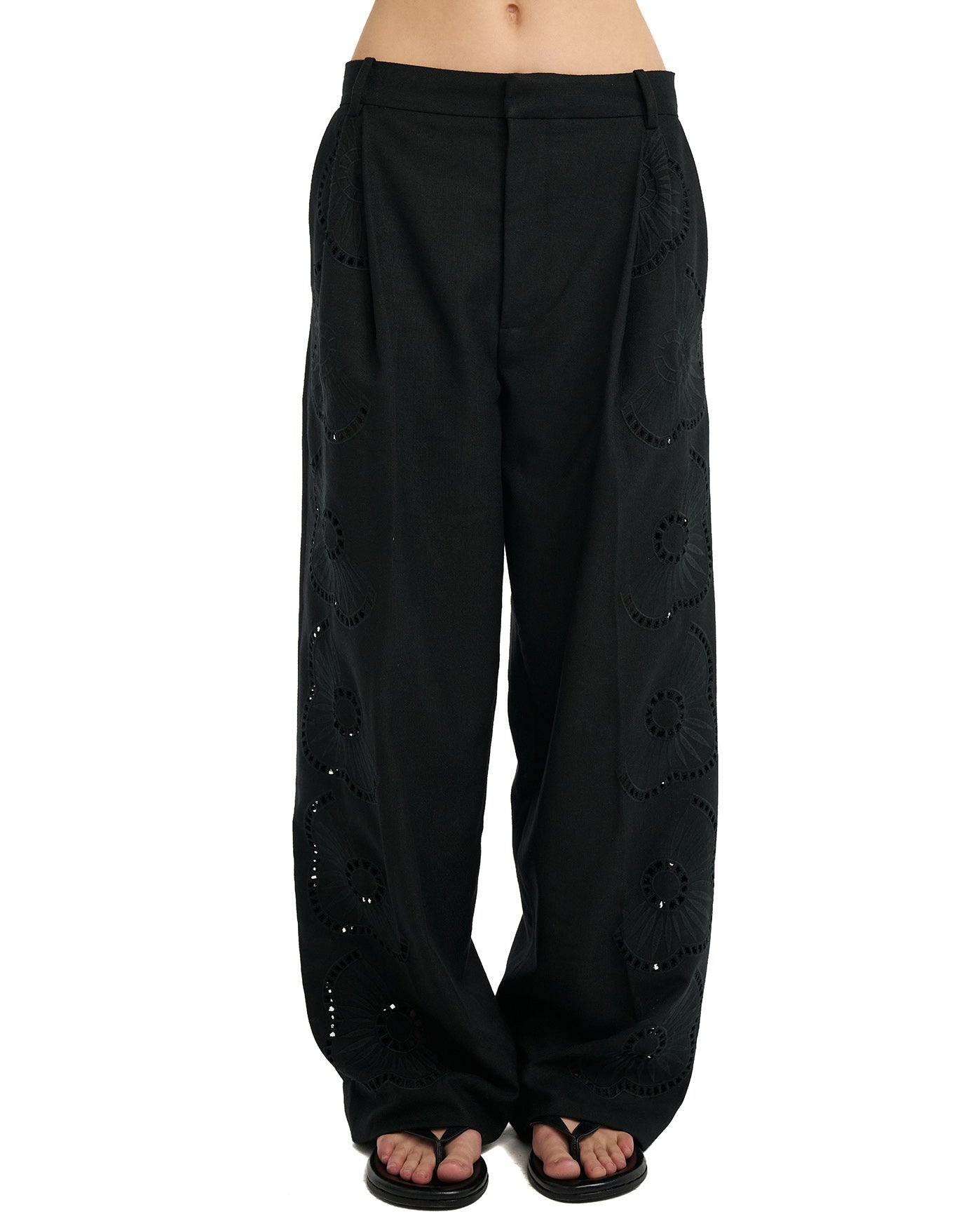 Resort Embroidered Pants Cover-Up-Black