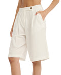 Resort Coastal Long Bermuda Shorts-White