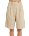 Resort Coastal Long Bermuda Shorts-Natural