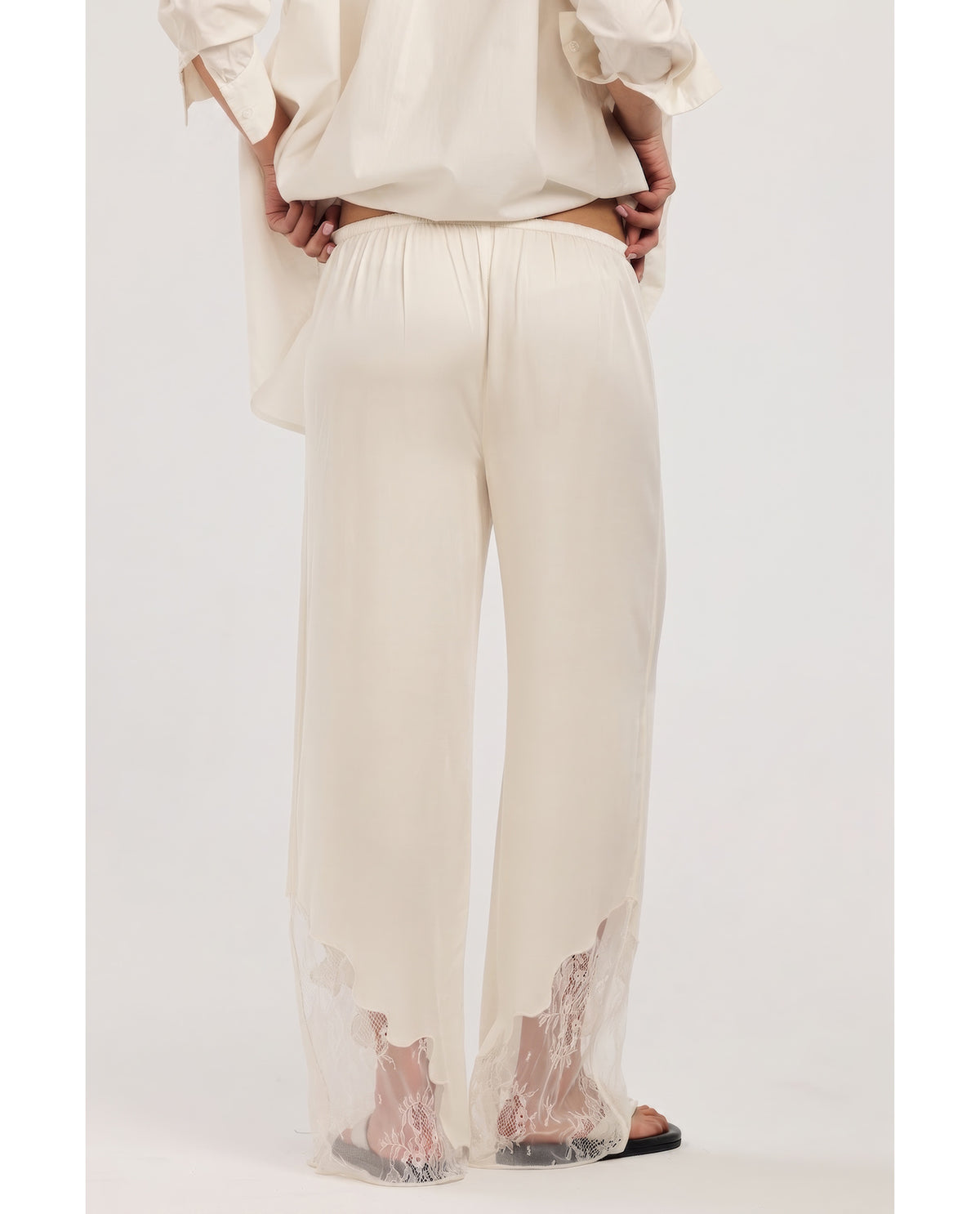 Resort Lace Detail Pant Cover-Up-Cream