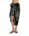 Resort Palm Pareo Cover-Up-Black-Cream