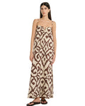 Resort Geo Drift U Wire Maxi Dress Cover-Up-Cream-Brown