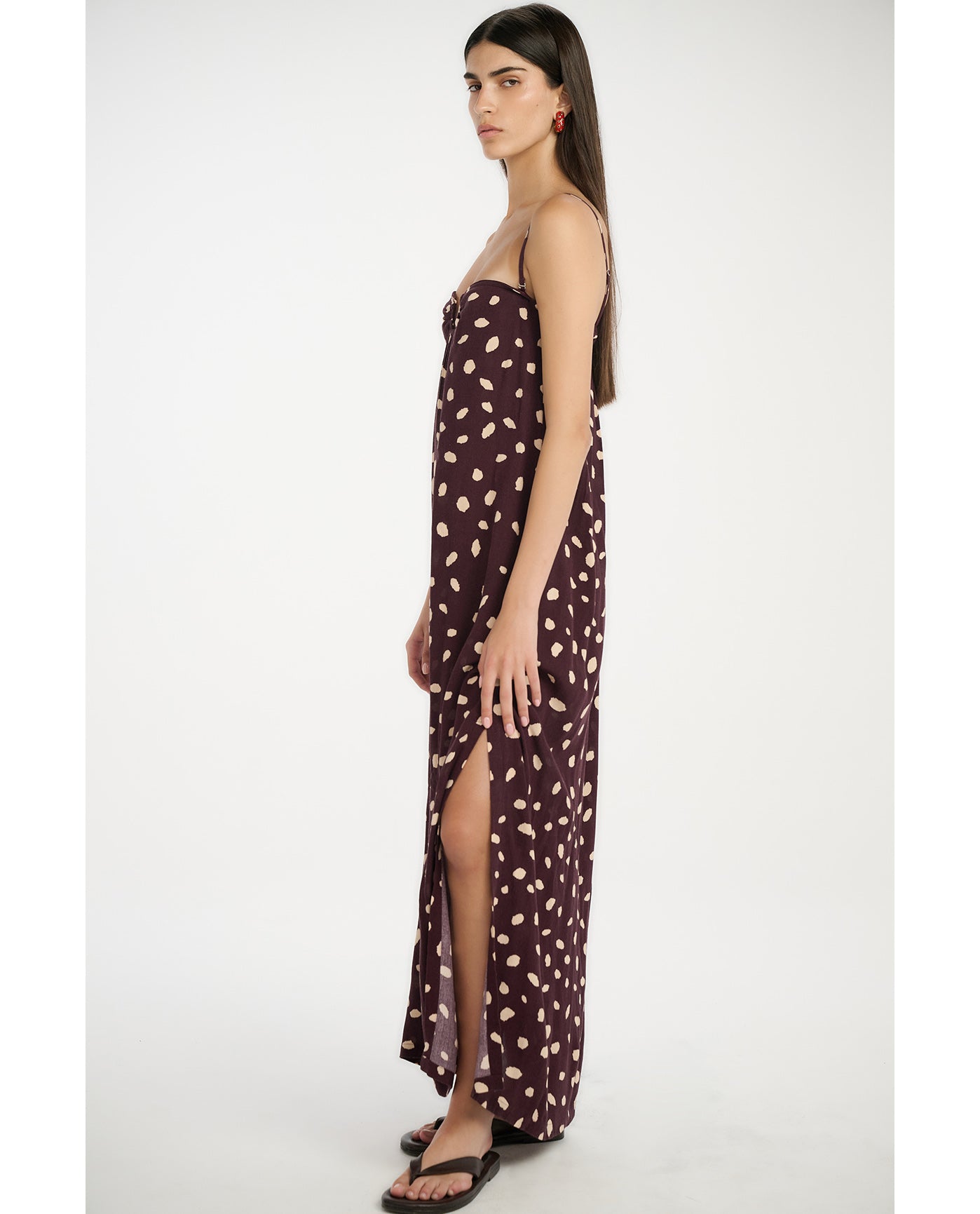 Resort Pebble U Wire Maxi Dress Cover-Up-Brown
