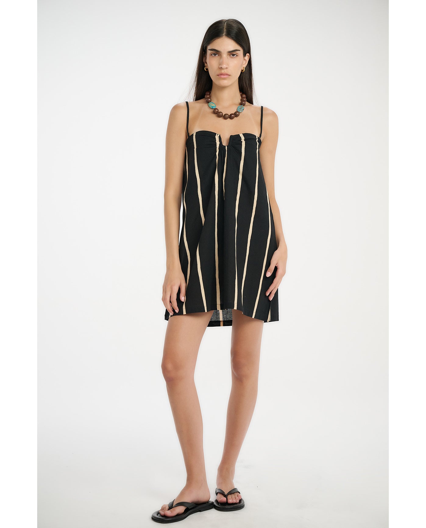 Resort Ray U Wire Mini Dress Cover-Up-Black-Sand
