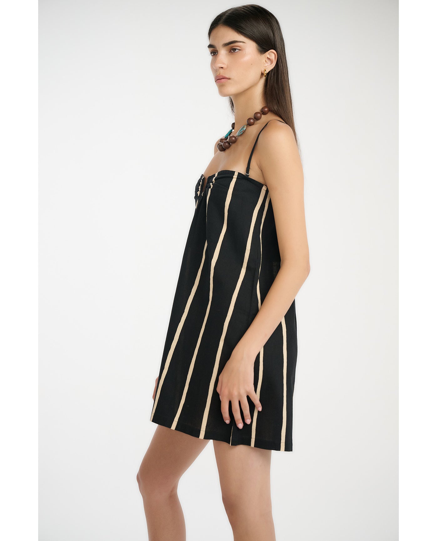 Resort Ray U Wire Mini Dress Cover-Up-Black-Sand