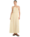 Resort One Shoulder Maxi Dress Cover-Up-Light Yellow