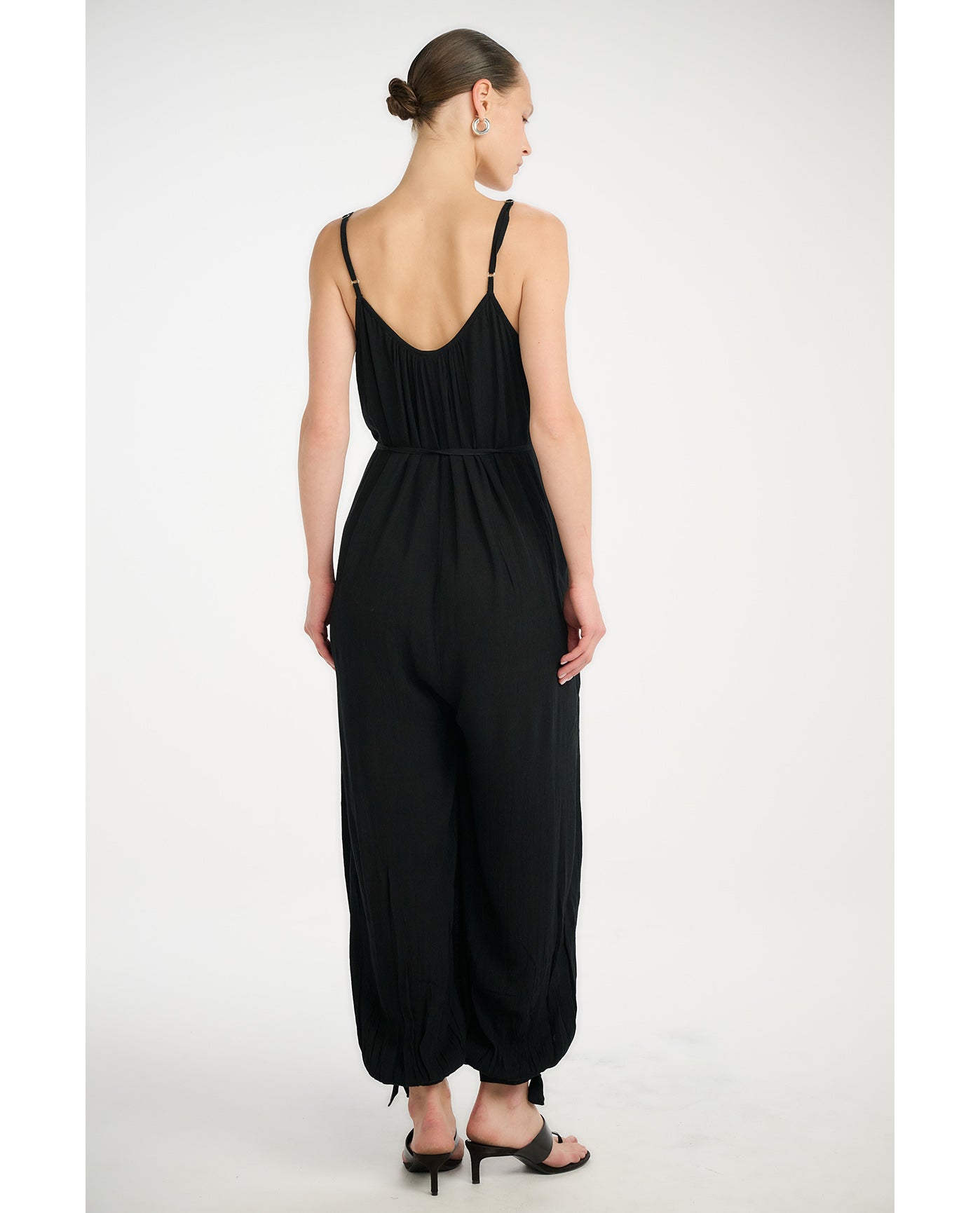 Resort Balloon Pant Jumpsuit Cover-Up-Black