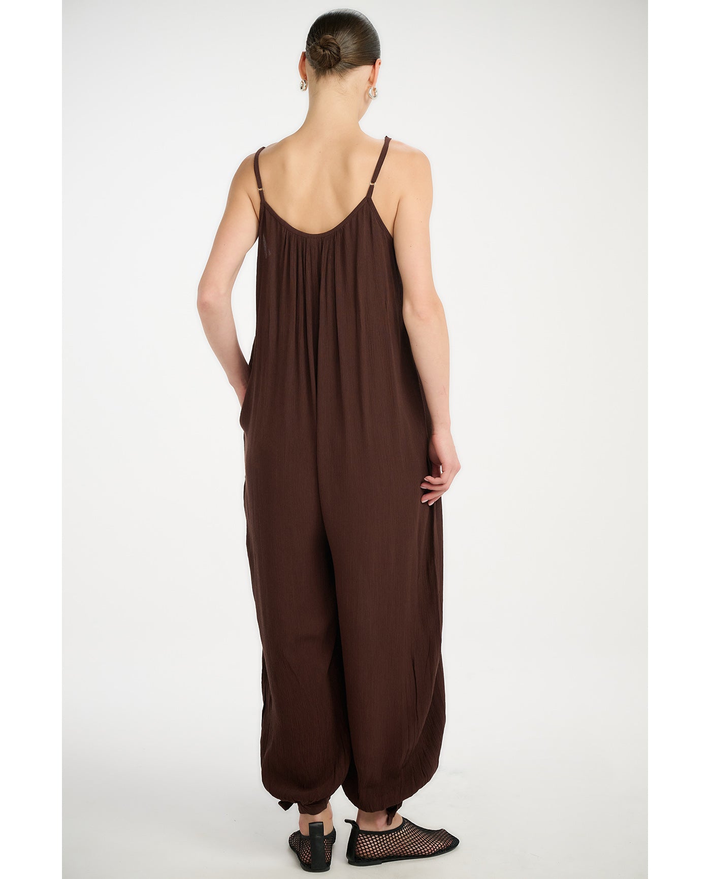 Gottex Beach LifeResort Balloon Pant Jumpsuit Cover-Up-BrownCover Ups