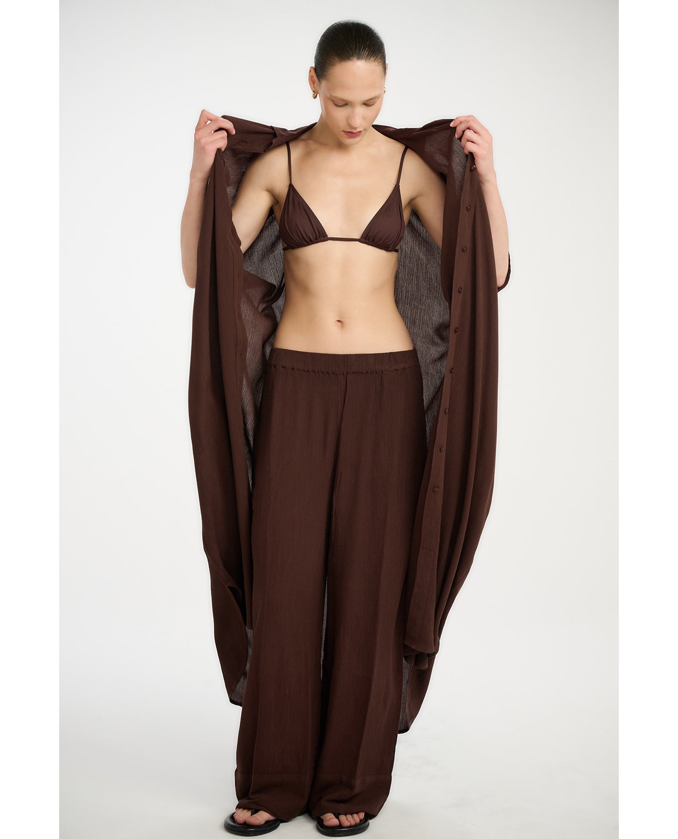Resort Beach Pants Cover-Up-Brown