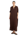 Resort Maxi Shirt Dress Cover-Up-Brown