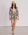 Sleeved Short Cover Up Jumpsuit