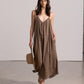 Front View Of Gottex Beach Life Long Cover Up Jumpsuit | GOTTEX BEACH LIFE KHAKI