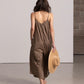 Back View Of Gottex Beach Life Long Cover Up Jumpsuit | GOTTEX BEACH LIFE KHAKI