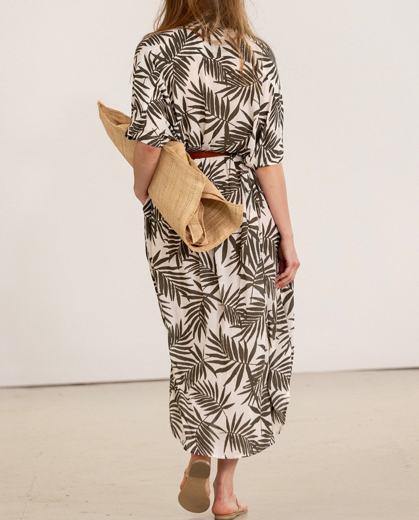 Back View Of Gottex Beach Life Full Button Kaftan | GOTTEX BEACH LIFE LEAF