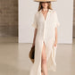 Front View Of Gottex Beach Life Full Button Caftan | GOTTEX BEACH LIFE CREAM