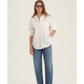 Front View Of Oversized Cotton Button-Down Shirt | White
