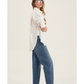 Side View Of Oversized Cotton Button-Down Shirt | White
