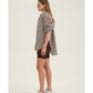 Side View Of Oversized Cotton Button-Down Shirt | dark-brown