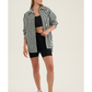 Front View Of Oversized Cotton Button-Down Shirt | dark-green