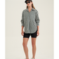 Front View Of Oversized Cotton Button-Down Shirt | dark-green