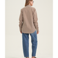 Back View Of Fitted Cotton Button-Down Shirt | Brown
