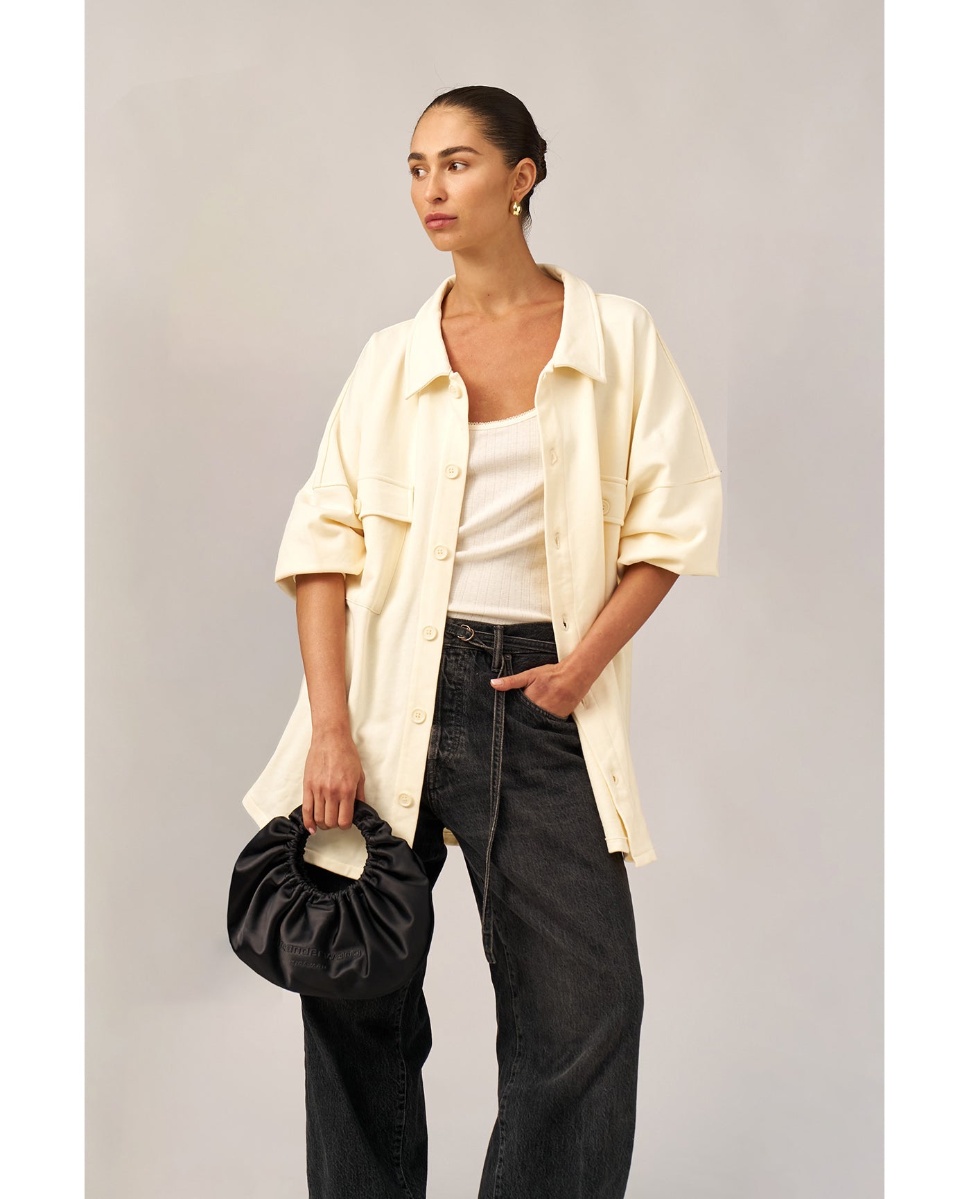 Cozy Coast Airport Button Up Shacket-Cream