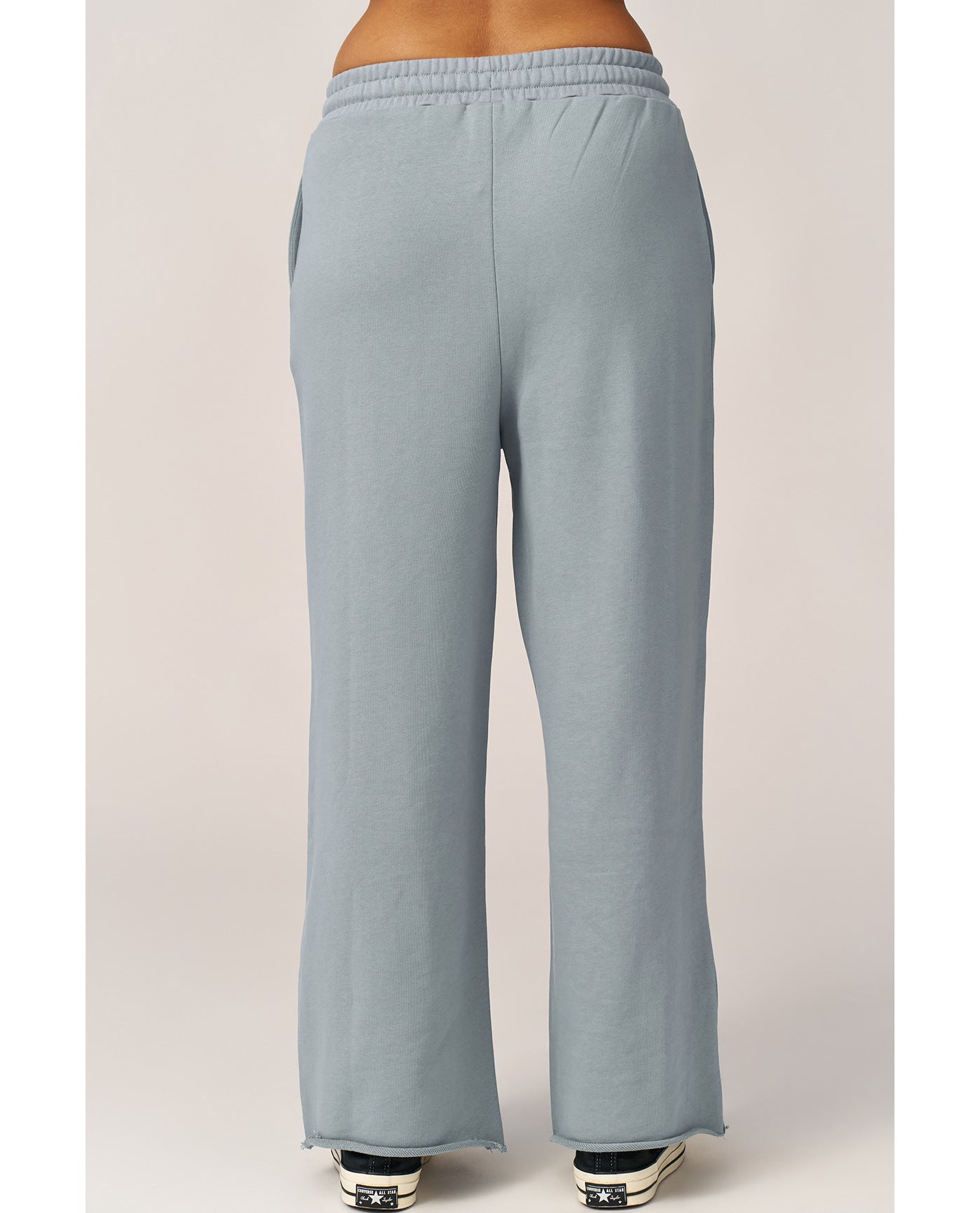 Cozy Coast Airport Wide Leg Sweatpants-Light blue