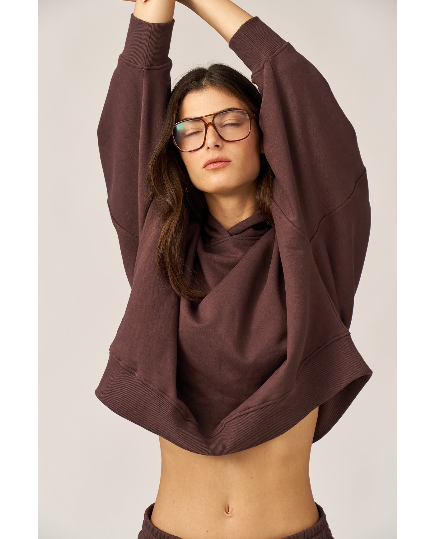 Cozy Coast Airport Hooded Sweatshirt -Brown