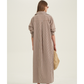 Back View Of Cotton Shirt Dress | Brown
