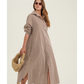 Side View Of Cotton Shirt Dress | Brown
