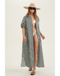 Cotton Shirt Dress-Dark green