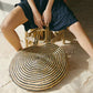 Alternate Front View Of Gottex Large Round Bag | GOTTEX NATURAL WITH BLACK SPIRAL