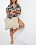 Jute And Vegan Leather Bag