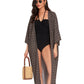 Front View Of Gottex Beach Life Midi Cover Up Kimono | GOTTEX BEACH LIFE MIKA BLACK