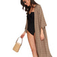Side View Of Gottex Beach Life Midi Cover Up Kimono | GOTTEX BEACH LIFE MIKA GREEN