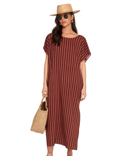 Front View Of Gottex Beach Life Open Back Cover Up Kaftan | GOTTEX BEACH LIFE TALYA MULTI