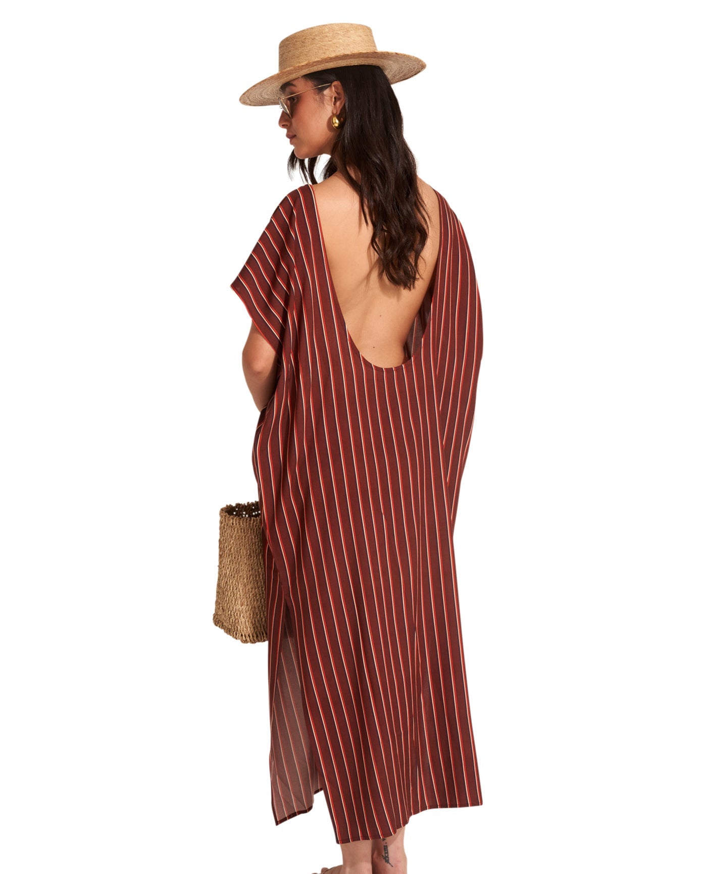 Back View Of Gottex Beach Life Open Back Cover Up Kaftan | GOTTEX BEACH LIFE TALYA MULTI