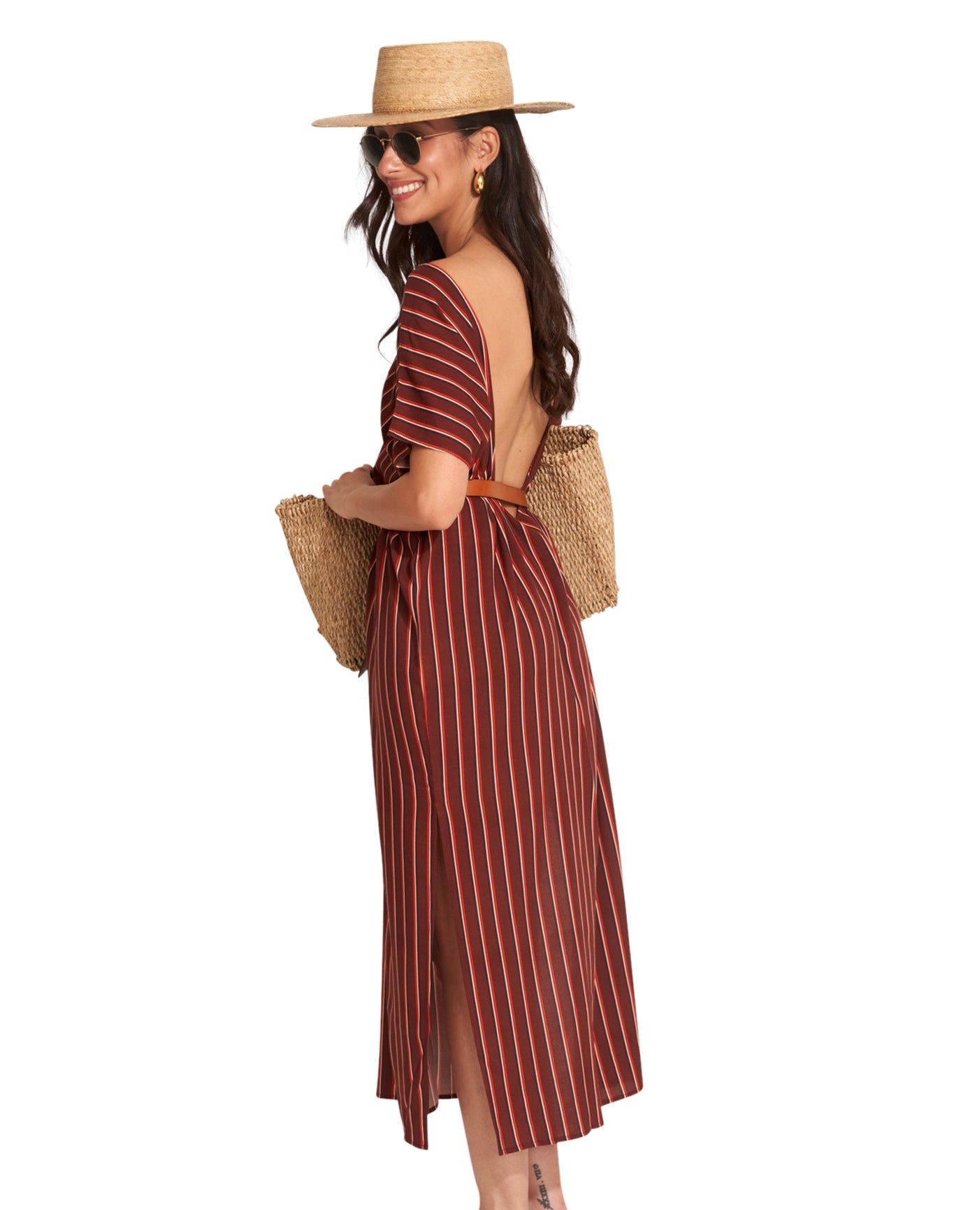 Side View Of Gottex Beach Life Open Back Cover Up Kaftan | GOTTEX BEACH LIFE TALYA MULTI