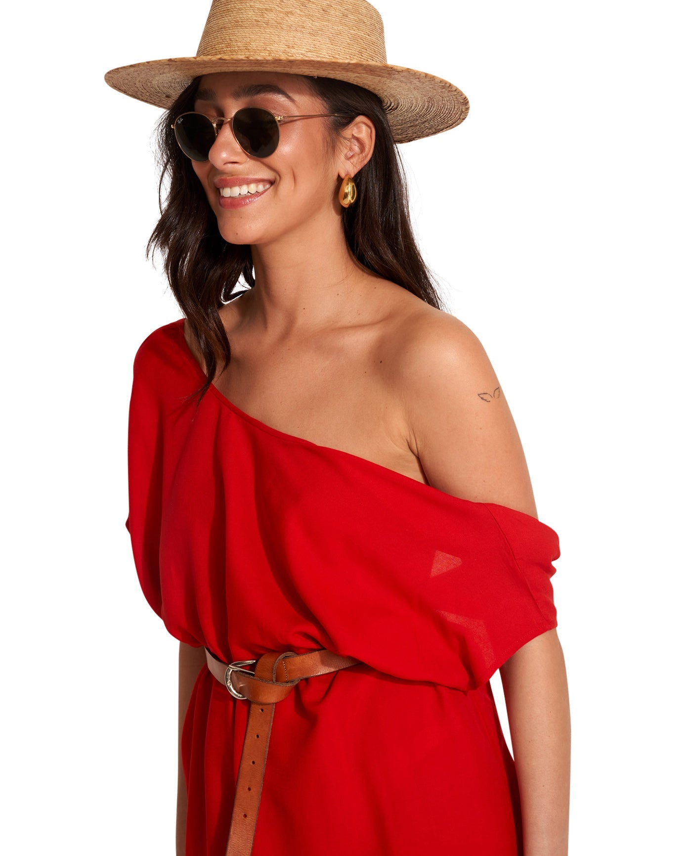 Detail Front View Of Gottex Beach Life Open Back Cover Up Kaftan | GOTTEX BEACH LIFE TALYA RED CHERRY