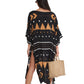 Back View Of Gottex Beach Life Midi Cover Up Kimono | GOTTEX BEACH LIFE ANAT BLACK
