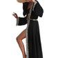 Side View Of Gottex Beach Life Midi Cover Up Kimono | GOTTEX BEACH LIFE LEE BLACK
