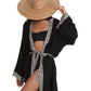 Detail View Of Gottex Beach Life Midi Cover Up Kimono | GOTTEX BEACH LIFE LEE BLACK