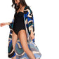 Side View Of Gottex Beach Life Midi Cover Up Kimono | GOTTEX BEACH LIFE IRIS BLUE