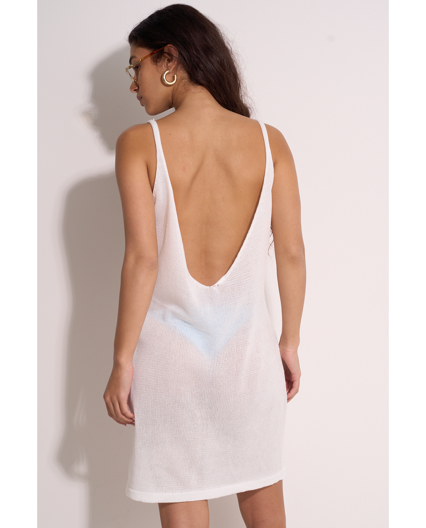 Geometric Crochet Mini Beach Dress Cover-Up
