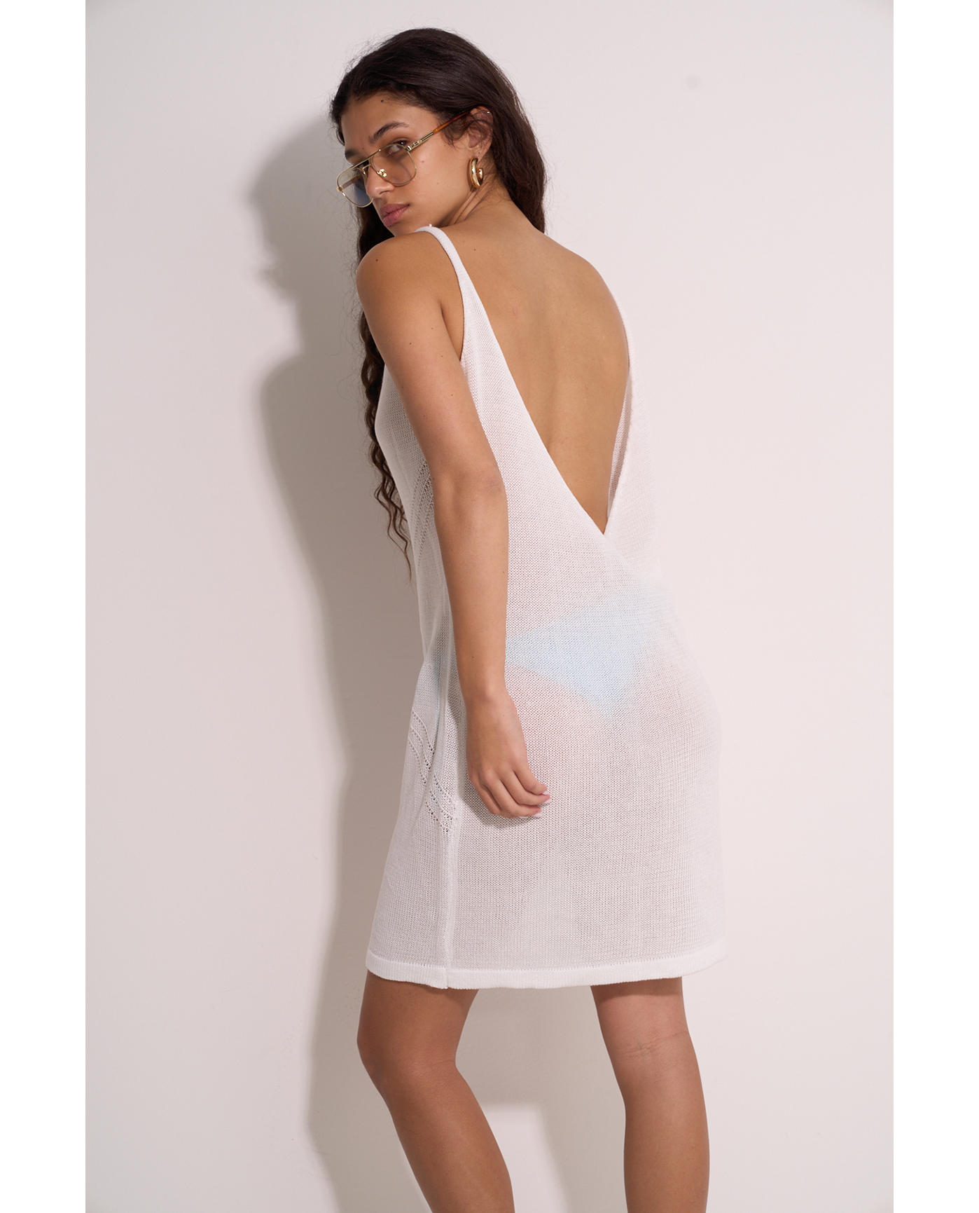 Geometric Crochet Mini Beach Dress Cover-Up
