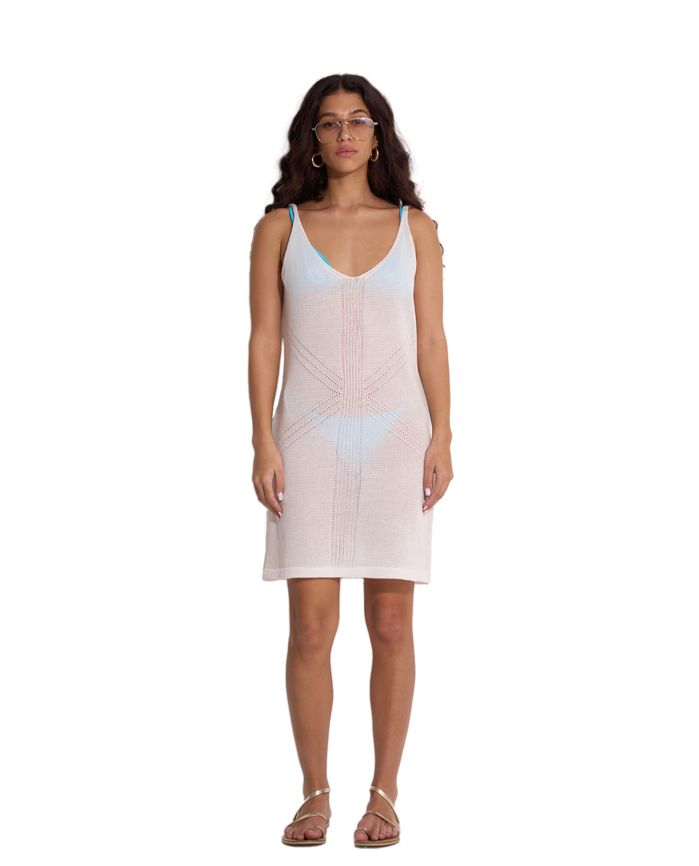 Gottex Beach Life Geometric Crochet Mini Beach Dress Cover-Up