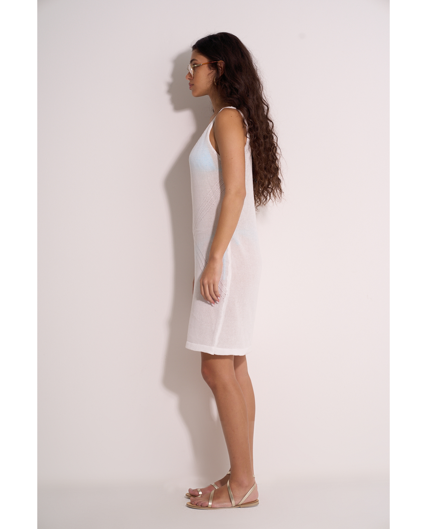 Geometric Crochet Mini Beach Dress Cover-Up