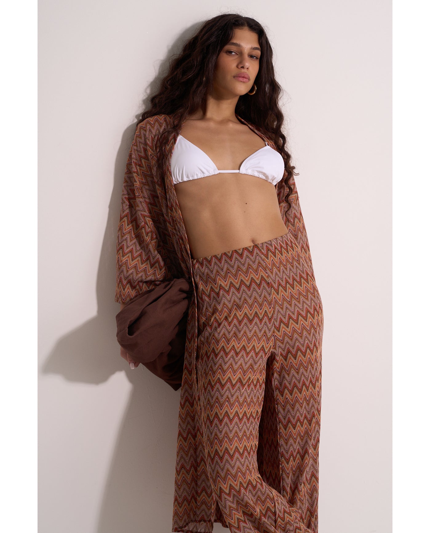 Desert Mirage High Waist Wide Leg Beach Pants | Desert-Brown